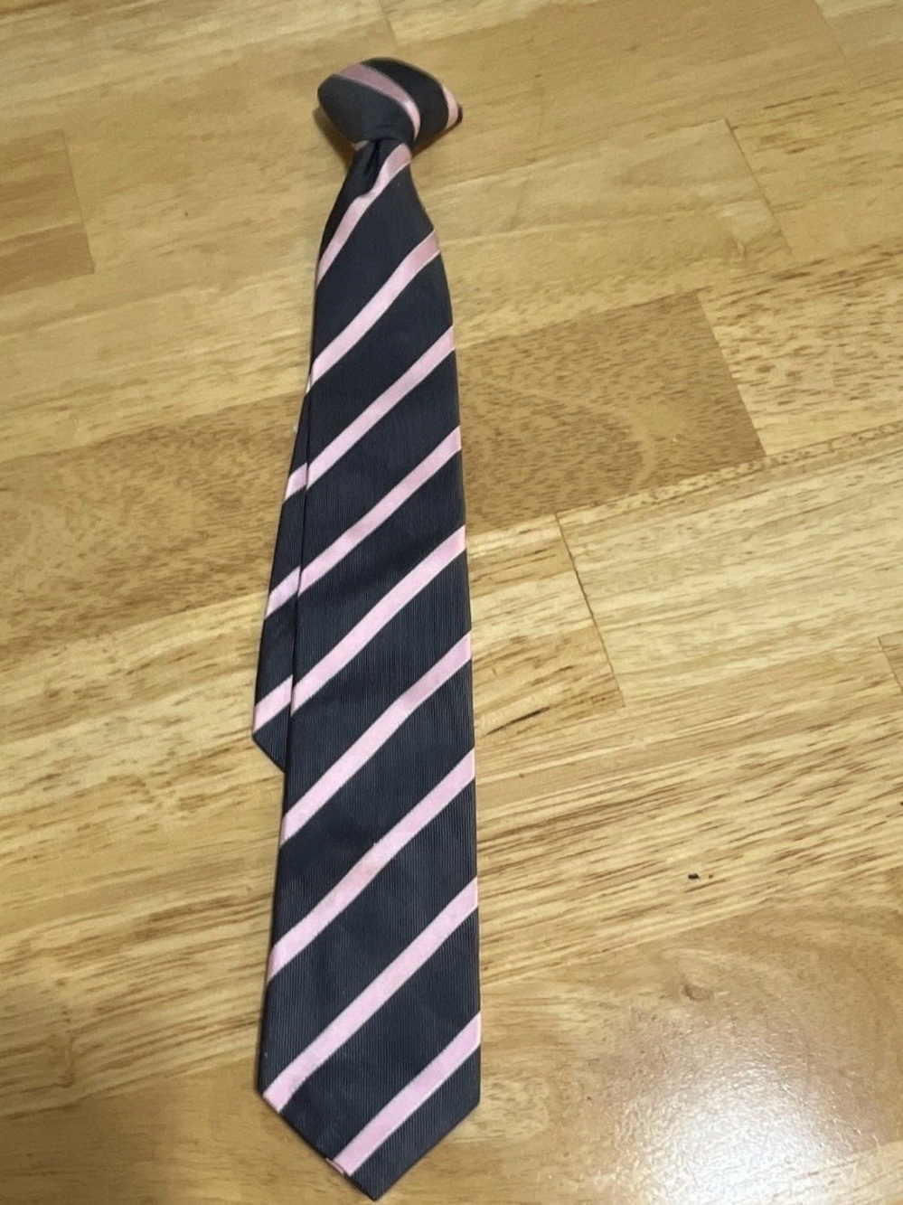 Classic Black and Pink Striped Kids Tie